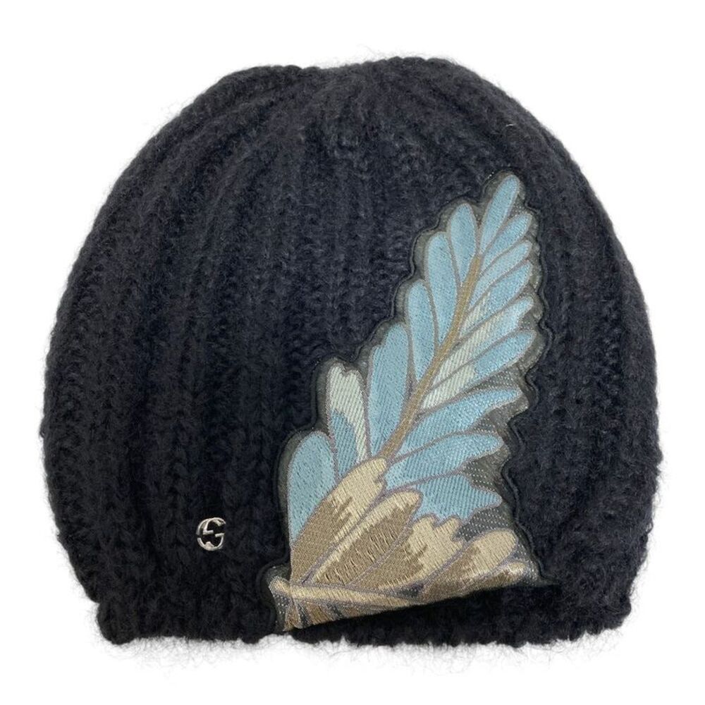 Gucci Embroidered Silk Blend Mohair Knit Cap